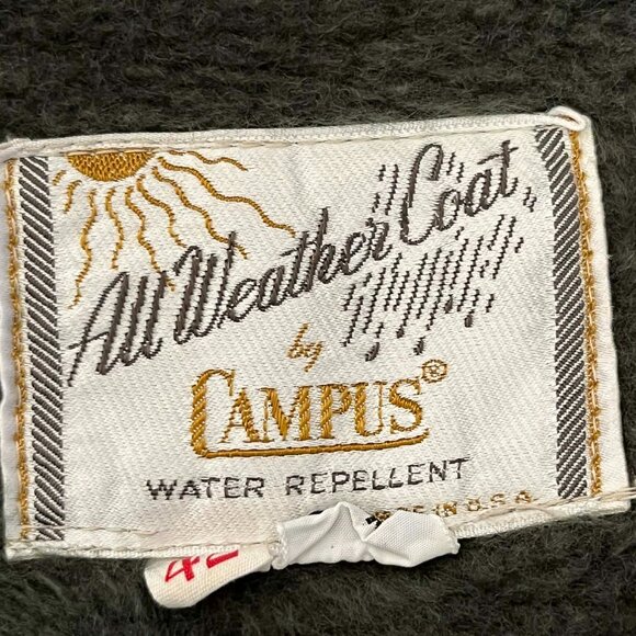 VTG.Campus All Weather Coat Men's in Black size 42 Long with removable lining - Picture 5 of 5